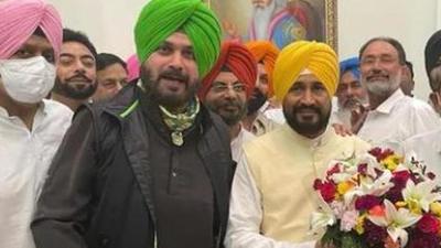 Punjab chief minister Charanjit Singh Channi (right) and state Congress chief Navjot Singh Sidhu attended the screening committee meeting, chaired by party national general secretary Ajay Maken, in New Delhi on Wednesday night. (HT file photo) Punjab chief minister Charanjit Singh Channi (right) and state Congress chief Navjot Singh Sidhu attended the screening committee meeting, chaired by party national general secretary Ajay Maken, in New Delhi on Wednesday night. (HT file photo)