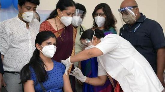 The entire population of the Bengaluru Urban district, excluding the Bruhat Bengaluru Mahanagara Palike area, has now been fully vaccinated with both doses of the Covid-19 shot. (HT Archive)