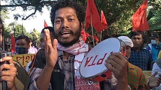 Pranab Doley, 35, who contested this year’s assembly polls on Anchalik Gana Morcha’s ticket and lost to Asom Gana Parishad president Atul Bora, belongs to the Mising tribe. (Twitter/@PranabDoley19)