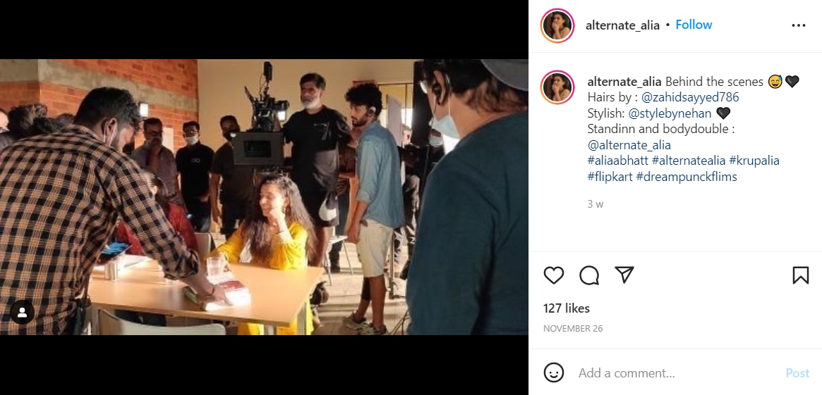 Alia Bhatt’s body double goes by @alternate_alia on Instagram.