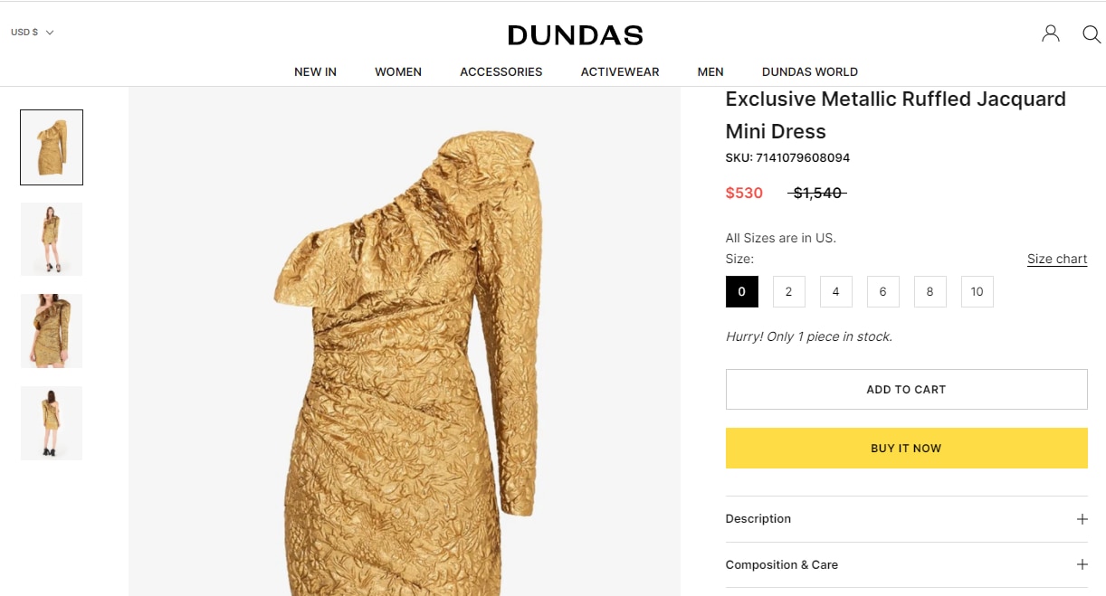 Malaika Arora's metallic ruffled jacquard mini dress from Dundas.&nbsp;(dundasworld.com)