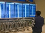 Commercial air traffic within the United States and into or out of the country accounted for more than a quarter of all the canceled flights over the weekend, FlightAware data showed.(AP) Commercial air traffic within the United States and into or out of the country accounted for more than a quarter of all the canceled flights over the weekend, FlightAware data showed.(AP)