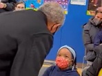 Barack Obama discussing Green Eggs and Ham with the elementary school kid. Barack Obama discussing Green Eggs and Ham with the elementary school kid. 