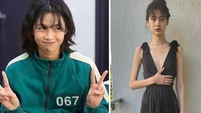 Jung Ho-yeon in Squid Game (L) and in one of the pictures shared by her (R), which sparked comments about her health. Jung Ho-yeon in Squid Game (L) and in one of the pictures shared by her (R), which sparked comments about her health.