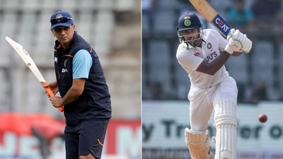 Rahul Dravid (L) and Mayank Agarwal. (PTI) Rahul Dravid (L) and Mayank Agarwal. (PTI)