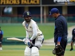 Head Coach of Team India Rahul Dravid with Indian Test captain Virat Kohli during a practice session ahead of the first Test match between India and South Africa, at Super Sport Park in Centurion on Monday.