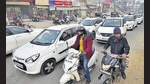 It did not help that construction work is also taking place on the Ferozepur Road and Pakhowal Road railway crossing, which has increased traffic on Malhar Road (Gurpreet Singh/HT) It did not help that construction work is also taking place on the Ferozepur Road and Pakhowal Road railway crossing, which has increased traffic on Malhar Road (Gurpreet Singh/HT)