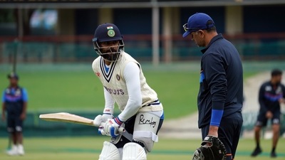 Head Coach of Team India Rahul Dravid with Indian Test captain Virat Kohli during a practice session ahead of the first Test match between India and South Africa, at Super Sport Park in Centurion on Monday. (ANI) Head Coach of Team India Rahul Dravid with Indian Test captain Virat Kohli during a practice session ahead of the first Test match between India and South Africa, at Super Sport Park in Centurion on Monday. (ANI)
