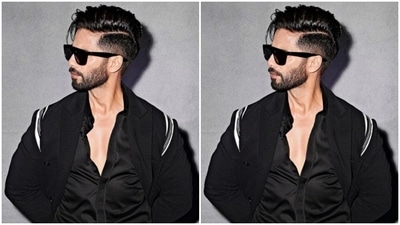 Shahid played muse to the fashion designer house Rajesh Pratap Singh Works and picked a monochrome attire. (Instagram/@shahidkapoor)