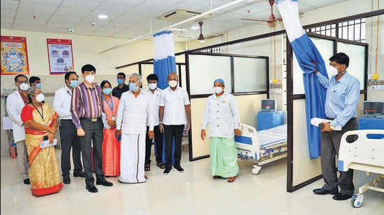 Health minister Ma Subramanian said the government has written to the Centre, seeking a fresh set of guidelines to test international passengers arriving from both ‘high risk’ and ‘non-risk’ countries. (L Anantha Krishnan) Health minister Ma Subramanian said the government has written to the Centre, seeking a fresh set of guidelines to test international passengers arriving from both ‘high risk’ and ‘non-risk’ countries. (L Anantha Krishnan)