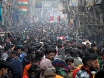 More restrictions in Delhi are likely to follow after the test positivity rate went past 0.5%. In picture - Sadar Bazar market packed with shoppers amid a surge in Covid-19 cases in Delhi.(ANI) More restrictions in Delhi are likely to follow after the test positivity rate went past 0.5%. In picture - Sadar Bazar market packed with shoppers amid a surge in Covid-19 cases in Delhi.(ANI)
