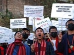 File photo of a protest in Nagaland against the death of 14 civilians in the state.