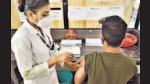A beneficiary gets a vaccine dose at Kamla Nehru hospital on Friday, December 24. (Shankar Narayan/HT PHOTO) A beneficiary gets a vaccine dose at Kamla Nehru hospital on Friday, December 24. (Shankar Narayan/HT PHOTO)