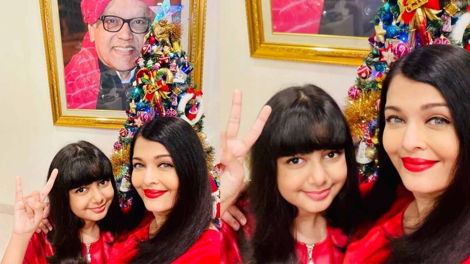 Aishwarya Rai Hd Xxxreal Video - Aishwarya, Aaradhya twin in red as they celebrate Christmas at home. See  pics | Bollywood - Hindustan Times