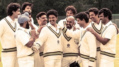 Ranveer Singh and other actors in a still from 83. Ranveer Singh and other actors in a still from 83. 