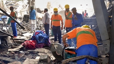 Charred remains after a boiler explosion at a factory in Bihar's Muzaffarpur. (PTI) Charred remains after a boiler explosion at a factory in Bihar's Muzaffarpur. (PTI)