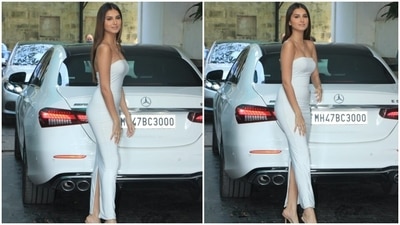 Tara's ensemble is perfect for both days spent walking around the city and fancy dinners with beau under a sunset sky. The actor styled her look with minimal additions, keeping the look perfect for a low-key family lunch. She accessorised with clear nude stilettos with star embellishments and a dainty pearl necklace. (HT Photo/Varinder Chawla) Tara's ensemble is perfect for both days spent walking around the city and fancy dinners with beau under a sunset sky. The actor styled her look with minimal additions, keeping the look perfect for a low-key family lunch. She accessorised with clear nude stilettos with star embellishments and a dainty pearl necklace. (HT Photo/Varinder Chawla)