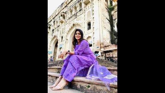 Aparna at Bada Imambara on her visit to Lucknow.