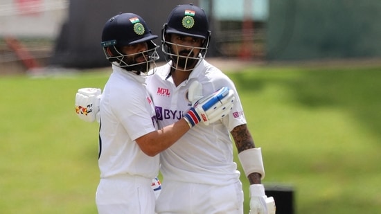 India's KL Rahul celebrates reaching his century with India's Virat Kohli&nbsp;(REUTERS)