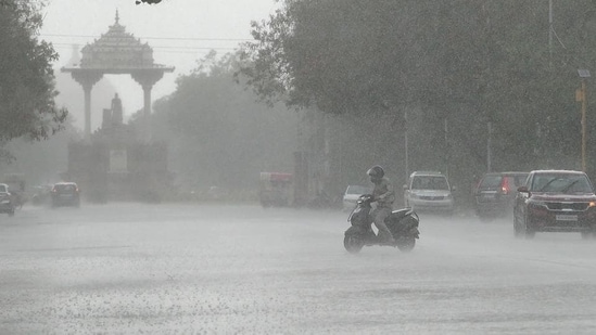 Light to moderate intensity rain would occur over and adjoining areas of isolated places of Delhi, North Delhi, North-West Delhi ( Kanjhawala), Meham, Rohtak (Haryana) Kotputli (Rajasthan)," said another tweet from IMD.(File Photo)