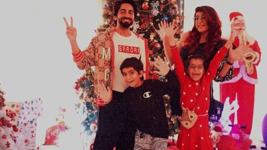 Ayushmann Khurrana with family on Christmas.&nbsp;
