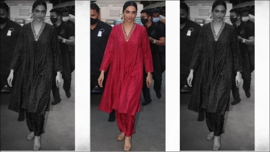 Deepika Padukone's <span class='webrupee'>₹</span>44k pink Bandhej silk kurta set is temple visit style goal&nbsp;(Instagram/afashionistasdiaries)