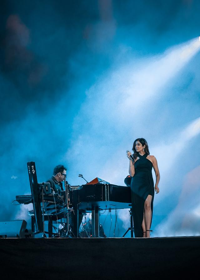 AR Rahman and Jonita Gandhi during their recent live show in Dubai AR Rahman and Jonita Gandhi during their recent live show in Dubai