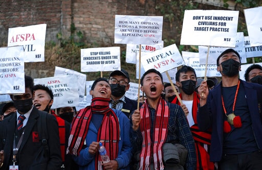 File photo of a protest in Nagaland against the death of 14 civilians in the state. (AP) File photo of a protest in Nagaland against the death of 14 civilians in the state. (AP)