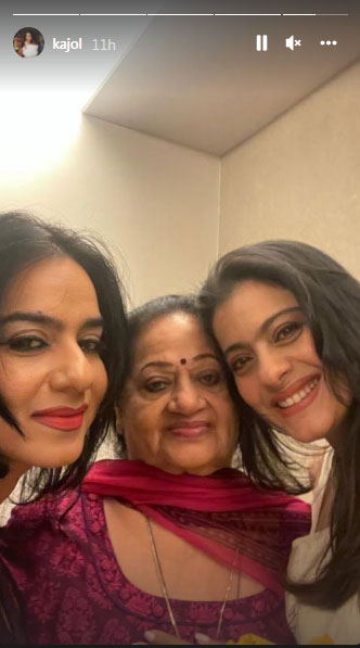 Kajol with mom-in-law Veena Devgan. Kajol with mom-in-law Veena Devgan. 