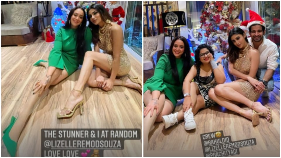 Mouni Roy celebrates Christmas with friends.