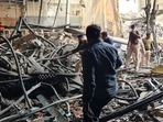 Blast site in Muzaffarpur. (HT_PRINT) Blast site in Muzaffarpur. (HT_PRINT)
