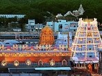 A view of Venkateswara Temple on Tirumala hills in Tirupati. (File photo)