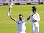 KL Rahul celebrates his century on Day 1 of the 1st Test between India and South Africa at SuperSport Park in Centurion on Sunday. (ANI) KL Rahul celebrates his century on Day 1 of the 1st Test between India and South Africa at SuperSport Park in Centurion on Sunday. (ANI)