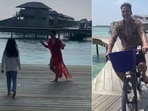 Nitara, Twinkle and Akshay Kumar in the Maldives. Nitara, Twinkle and Akshay Kumar in the Maldives. 