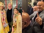 Anupam Kher at his niece's wedding. Anupam Kher at his niece's wedding.
