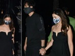 Alia Bhatt and Ranbir Kapoor leave a Mumbai restaurant, hand-in-hand.