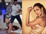Malaika Arora gives a complex twist to handstand with Yoga's pincha mayurasana (Instagram/malaikaaroraofficial)