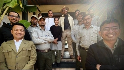 Randeep posted photos of himself posing in front of a jeep, taking pictures and having a meal with others. Randeep posted photos of himself posing in front of a jeep, taking pictures and having a meal with others.