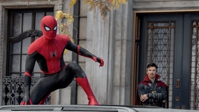 Tom Holland and Benedict Cumberbatch in a still from Spider-Man: No Way Home Tom Holland and Benedict Cumberbatch in a still from Spider-Man: No Way Home