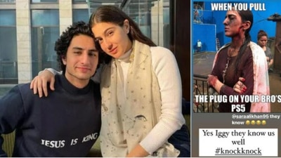 Sara Ali Khan and Ibrahim Ali Khan share meme from Sara's film Atrangi Re. (Instagram)