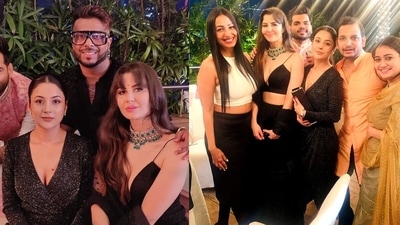 Shehnaaz Gill and Giorgia Andriani at Kaushal Joshi's engagement bash. Shehnaaz Gill and Giorgia Andriani at Kaushal Joshi's engagement bash. 