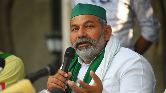 Leader of Samyukt Kisan Morcha Rakesh Tikait.