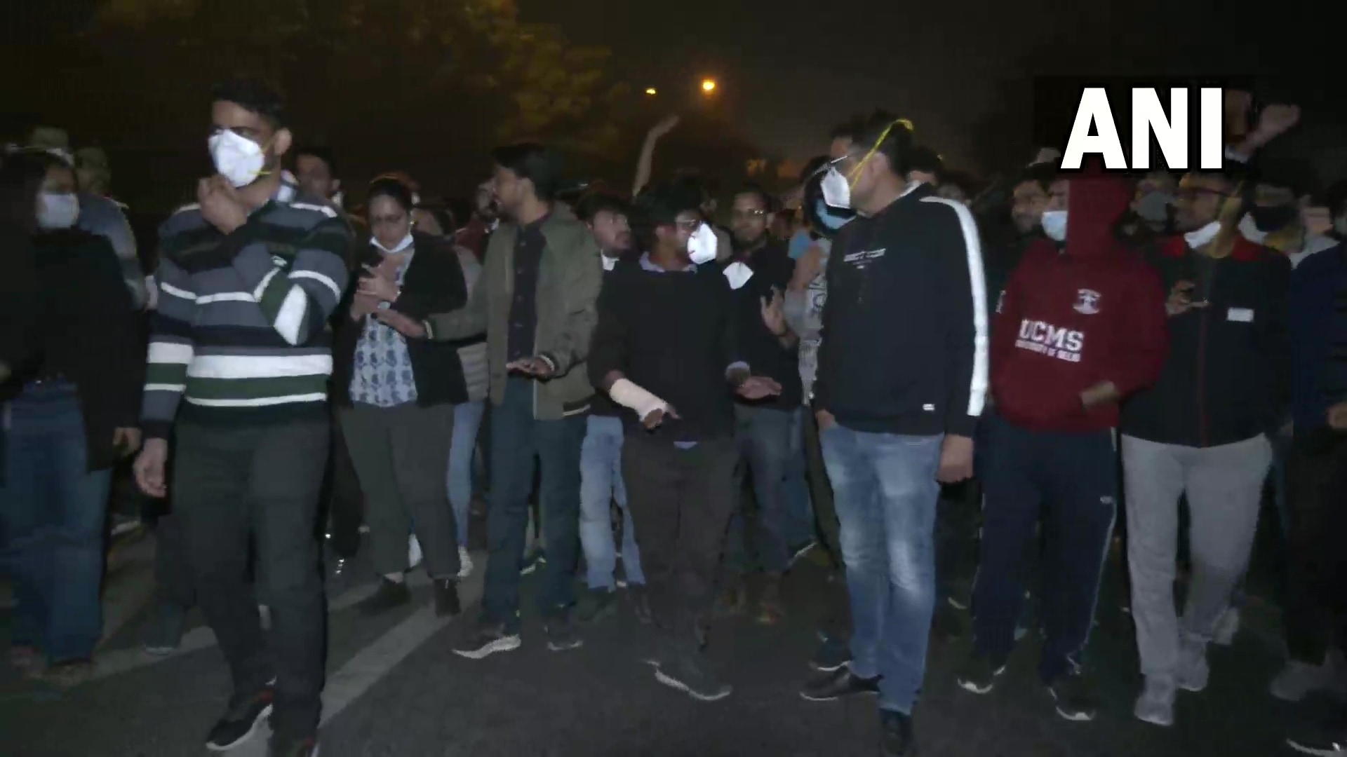 Protesting resident doctors of various hospitals march near Safdarjung Hospital on Monday. (ANI Twitter) Protesting resident doctors of various hospitals march near Safdarjung Hospital on Monday. (ANI Twitter)