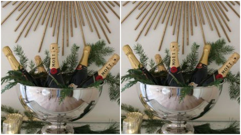 Decorate the mantle - It's the time to let loose with a few sips of wine, sitting with your loved ones, in your living area. The mantle is the main attraction of the living room. You can decorate it with a large bowl stashed with your favourite wine. Watch it become the gossip corner at the party. (https://in.pinterest.com/)