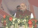 Union minister Amit Shah addresses a rally in Hardoi on Tuesday. (ANI) Union minister Amit Shah addresses a rally in Hardoi on Tuesday. (ANI)