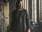 Keanu Reeves in a still from The Matrix Resurrections.