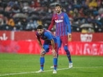 Jordi Alba (left) and Gerard Pique during the match between Sevilla and Barcelona. (AP) Jordi Alba (left) and Gerard Pique during the match between Sevilla and Barcelona. (AP)