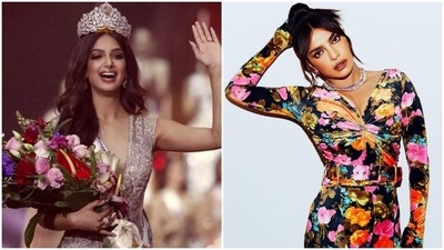 Priyanka Chopra congratulated Miss Universe 2021 Harnaaz Sandhu on her historic win. Priyanka Chopra congratulated Miss Universe 2021 Harnaaz Sandhu on her historic win.