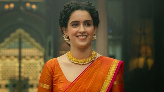 Sanya Malhotra in a still from Meenakshi Sundareshwar.