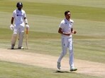 South Africa's Marco Jansen celebrates taking the wicket of India's Virat Kohli.(REUTERS)